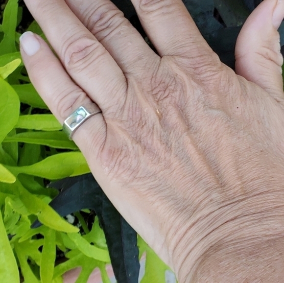 Vintage sterling MOP ring ‎ 6.5 - Picture 9 of 9